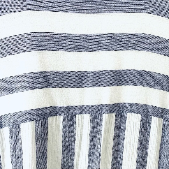 VESTIQUE Striped Short Sleeve Blouse, blue and white - Picture 3 of 5
